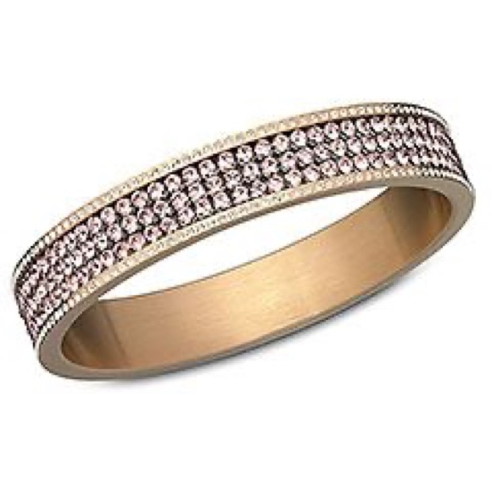 Swarovski rose gold & blush bangle Small